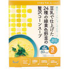 CHUCHULU Luxurious corn soup with 24 kinds of green and yellow vegetables made with soy milk, 18g x 3 bags